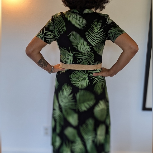 SUGAR HILL Shirt Dress Green & Black Sz 6 - Picture 8 of 11